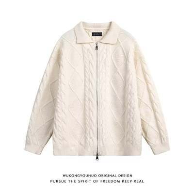 Casual V-neck Knitted Sweater Mens Coat