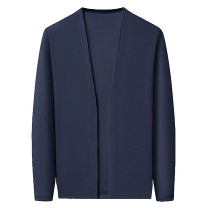 Mens Casual Solid-color Cardigan Jacket